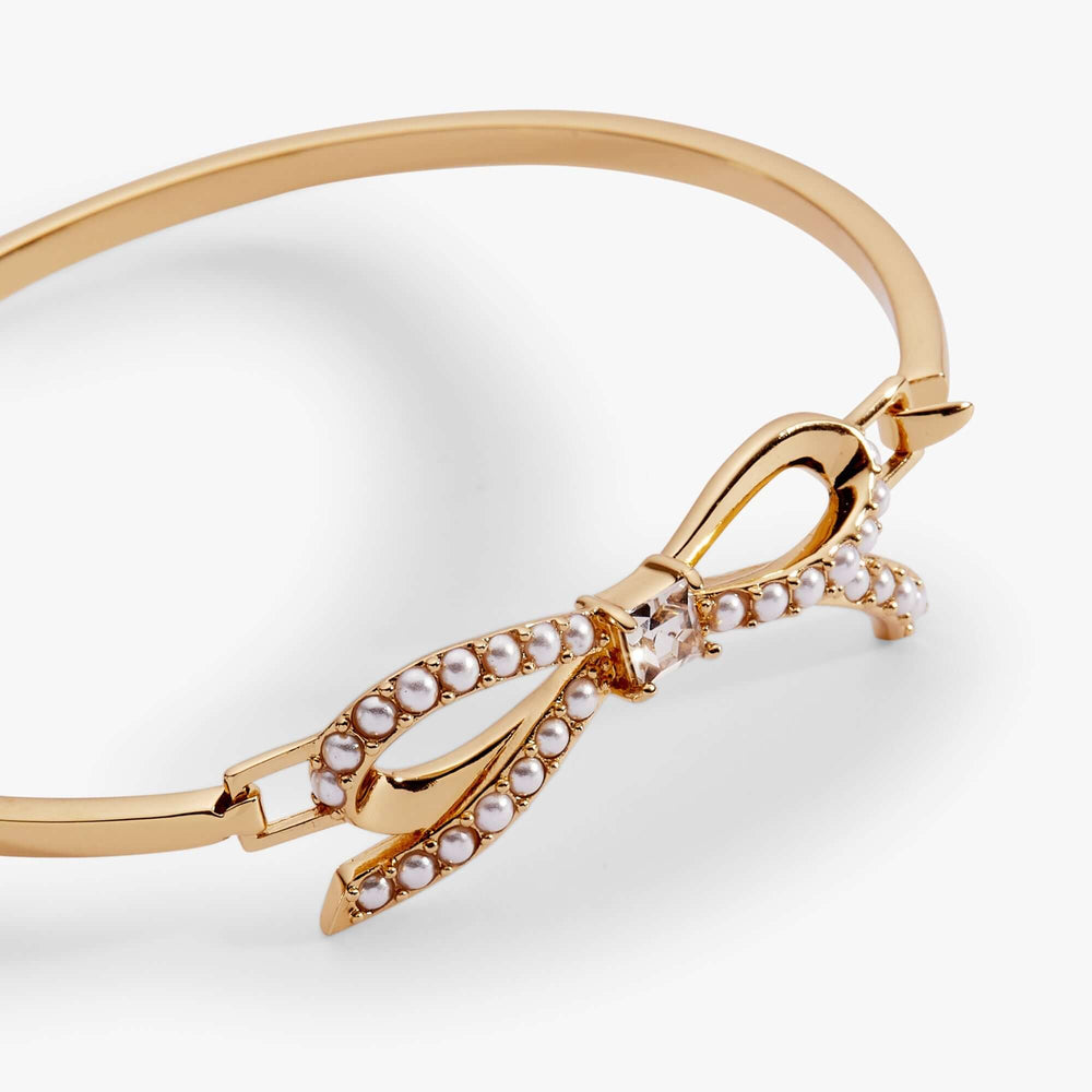 Bow Pearl Coquette Tension Bangle, Bracelets, $ 44.00, A Moment Of Now™