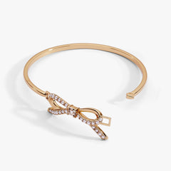 Bow Pearl Coquette Tension Bangle, Bracelets, $ 44.00, A Moment Of Now™