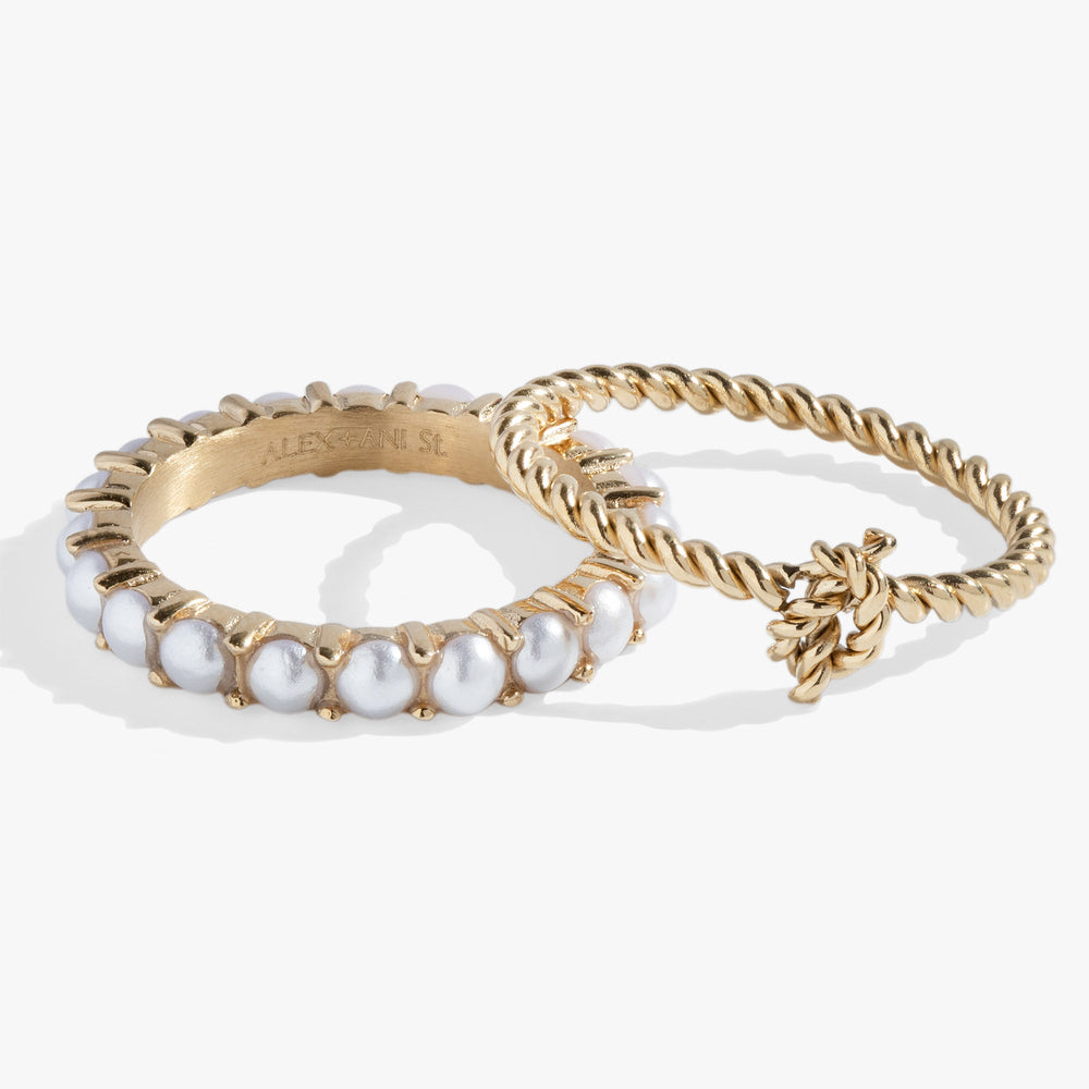 Pearl & Knot Rope Ring Set, Rings, $ 24.90, A Moment Of Now™