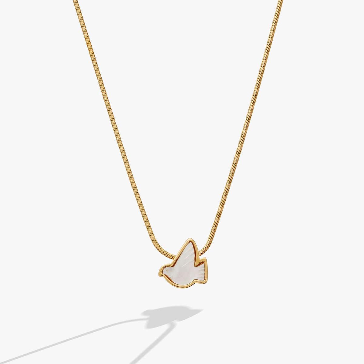 Pearlized Dove 'Peace' Slider Necklace, Necklaces, $ 44.00, A Moment Of Now™