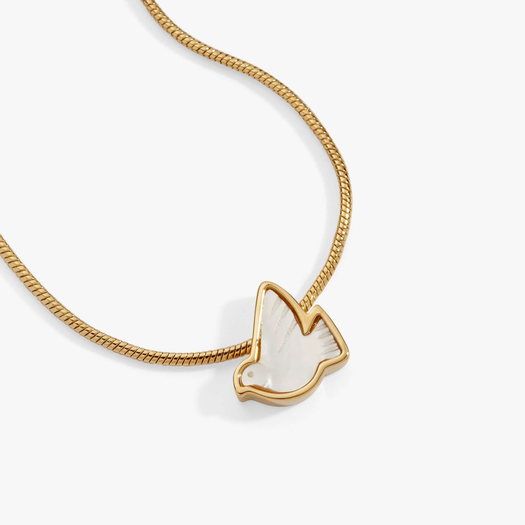 Pearlized Dove 'Peace' Slider Necklace, Necklaces, $ 44.00, A Moment Of Now™