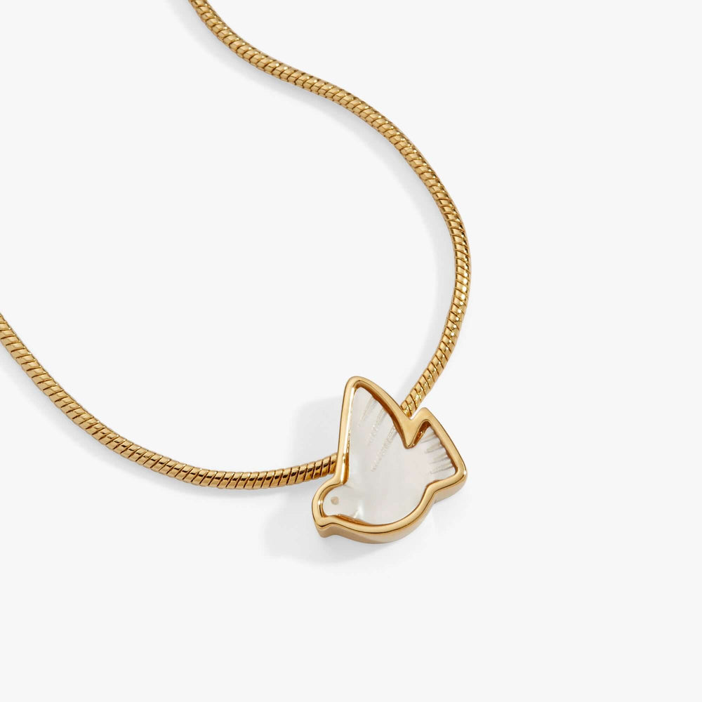 Pearlized Dove 'Peace' Slider Necklace, Necklaces, $ 44.00, A Moment Of Now™