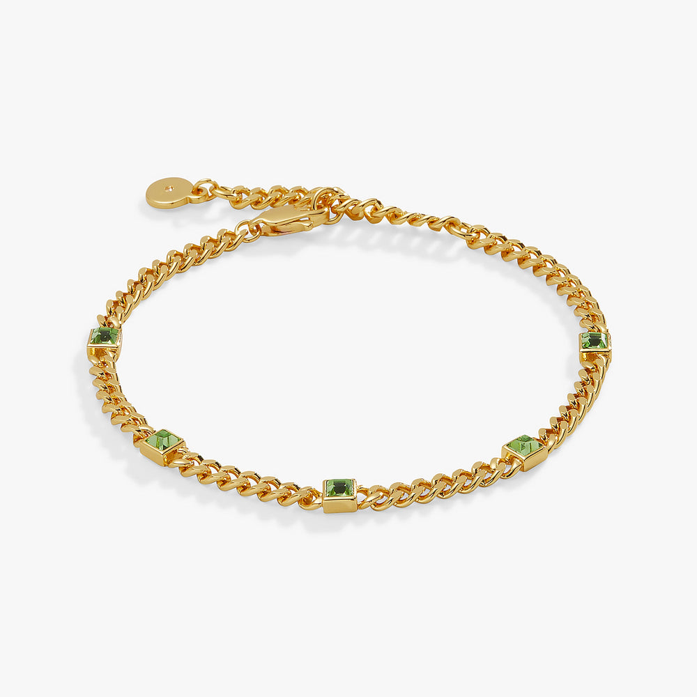 August Birthstone Peridot Curb Chain Bracelet, Bracelets, $ 28.00, A Moment Of Now™