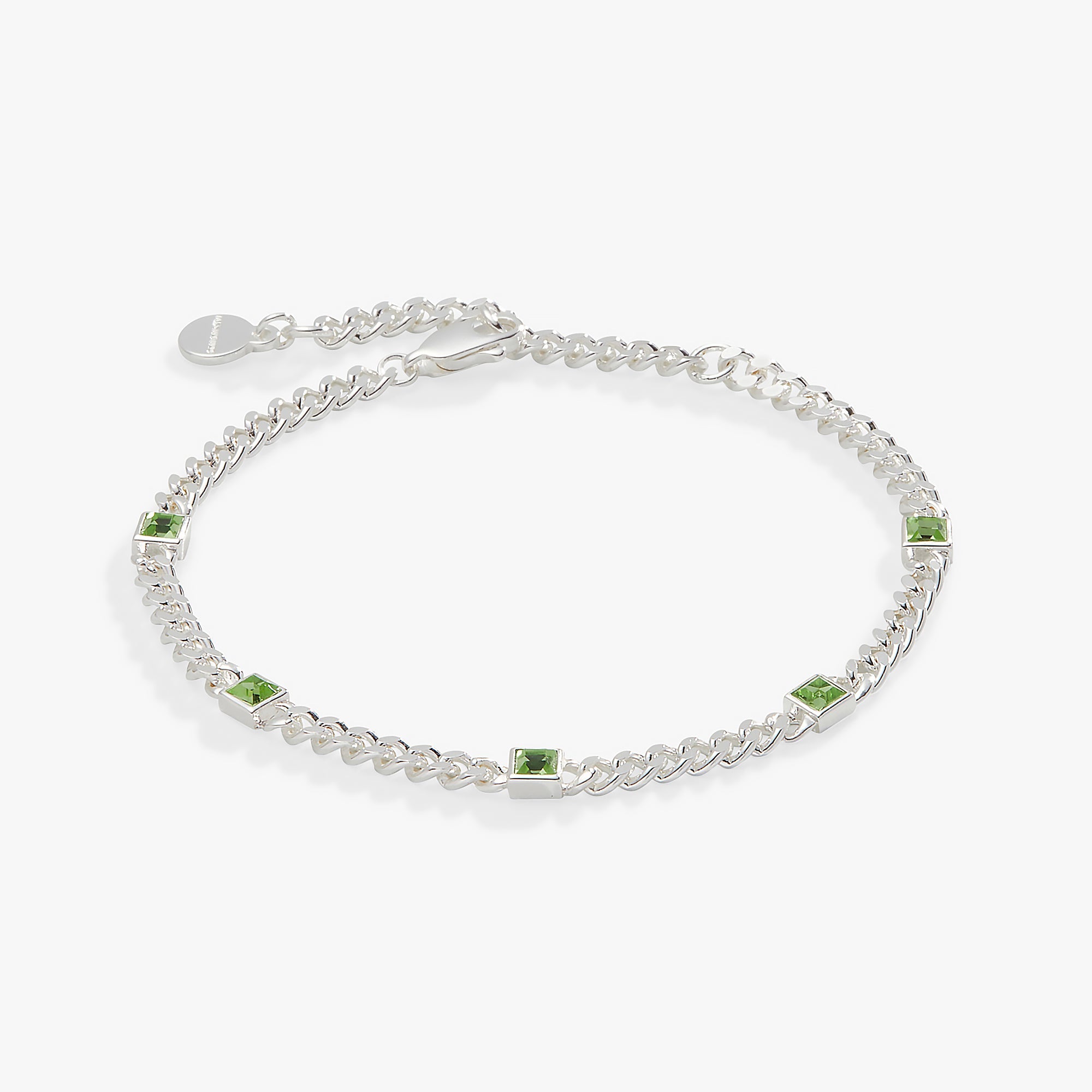 August Birthstone Peridot Curb Chain Bracelet, Bracelets, $ 28.00, A Moment Of Now™