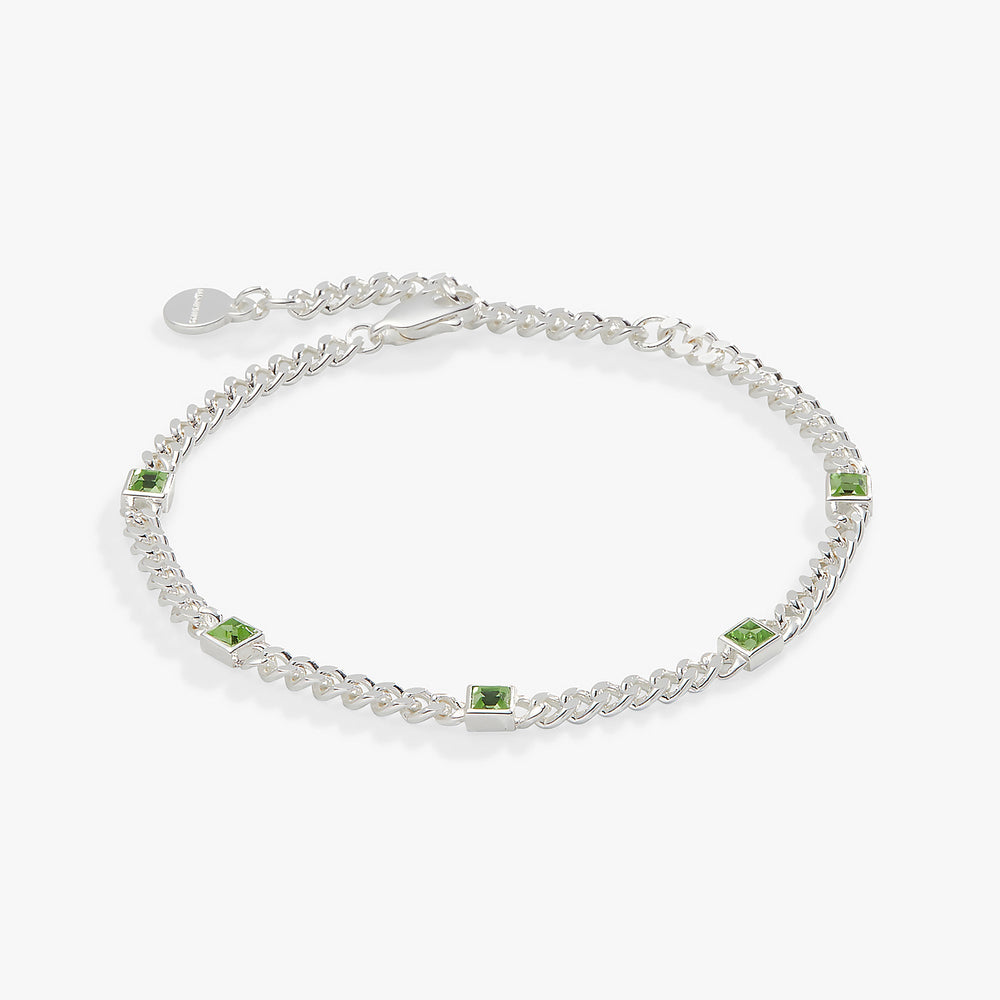 August Birthstone Peridot Curb Chain Bracelet, Bracelets, $ 28.00, A Moment Of Now™
