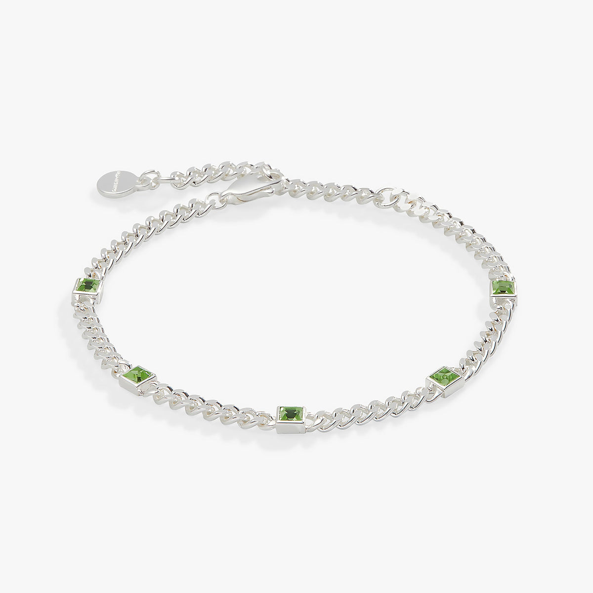 August Birthstone Peridot Curb Chain Bracelet, Bracelets, $ 28.00, A Moment Of Now™