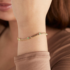 August Birthstone Peridot Curb Chain Bracelet, Bracelets, $ 28.00, A Moment Of Now™