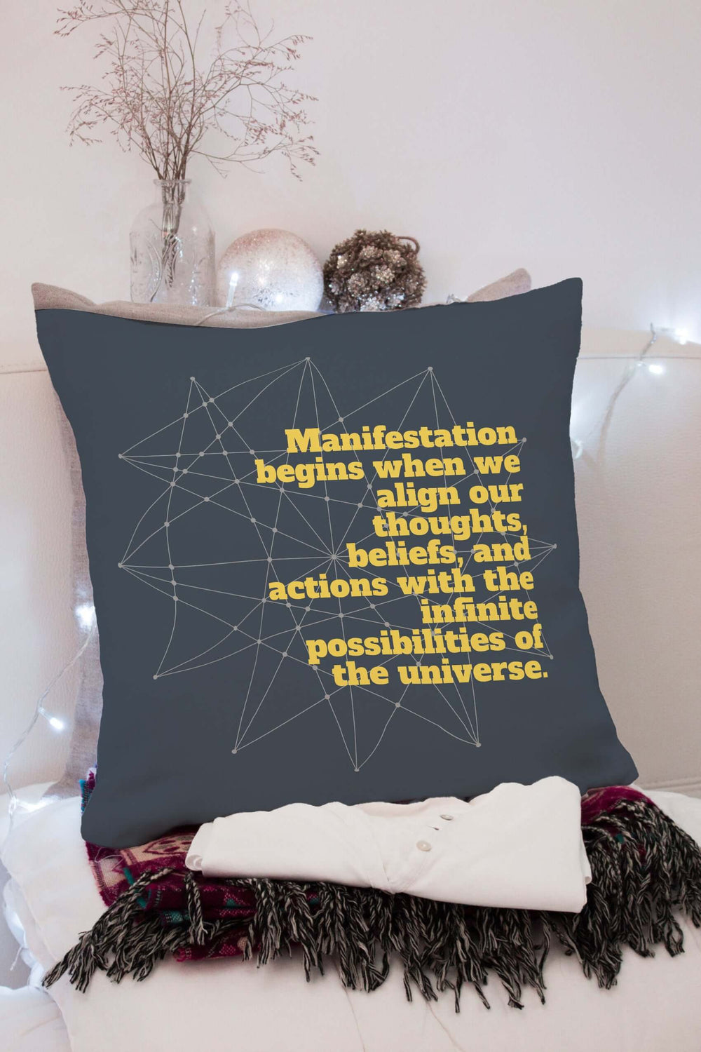 Manifestation Inspiration Quote Throw Pillow, Throw Pillows, $ 45.00, A Moment Of Now™