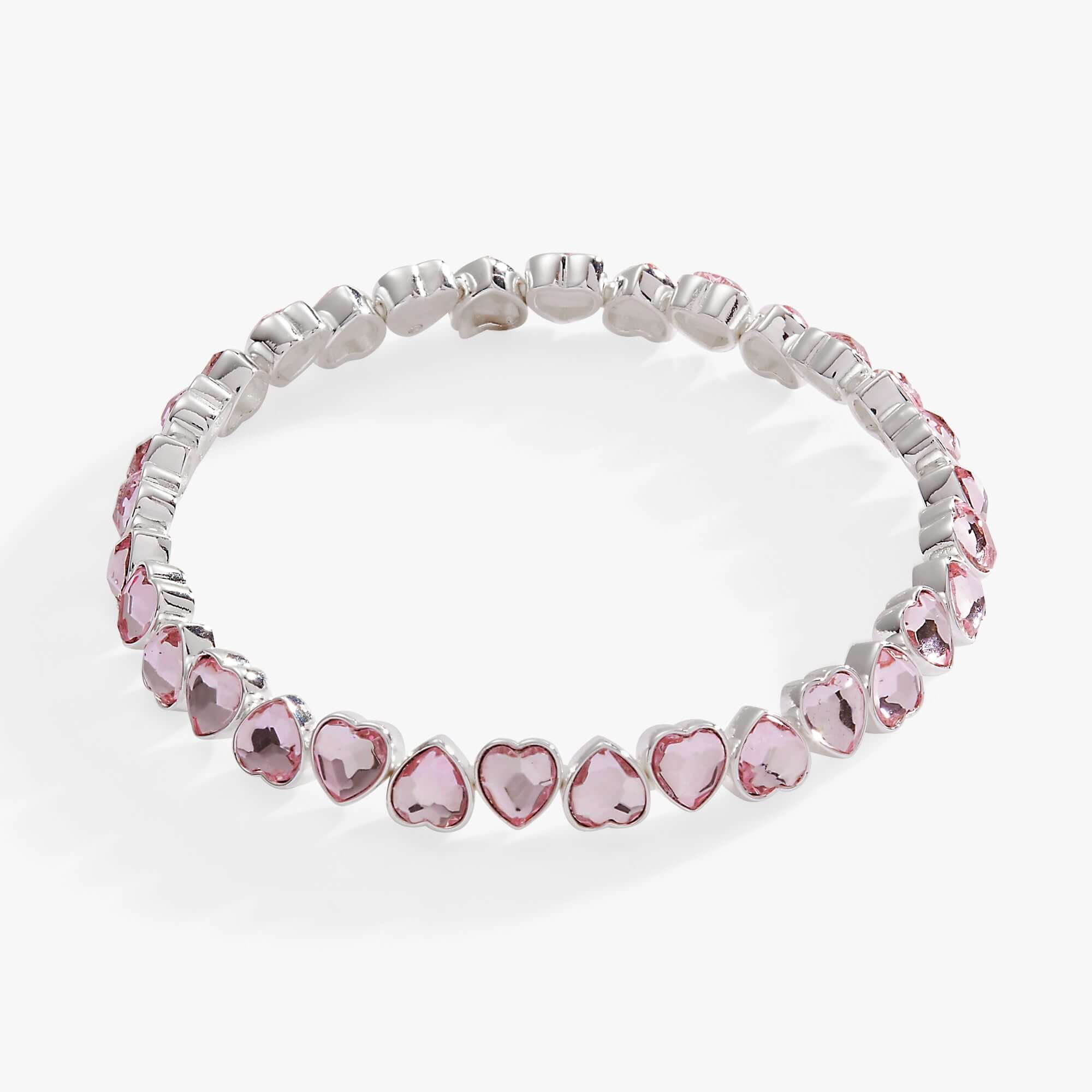 Pink Crystal Heart Stretch Bracelet, Bracelets, $ 19.90, A Moment Of Now™