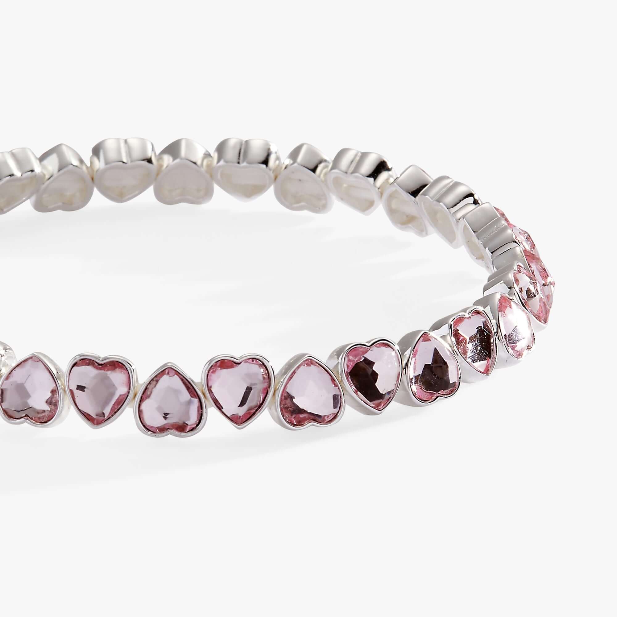Pink Crystal Heart Stretch Bracelet, Bracelets, $ 19.90, A Moment Of Now™