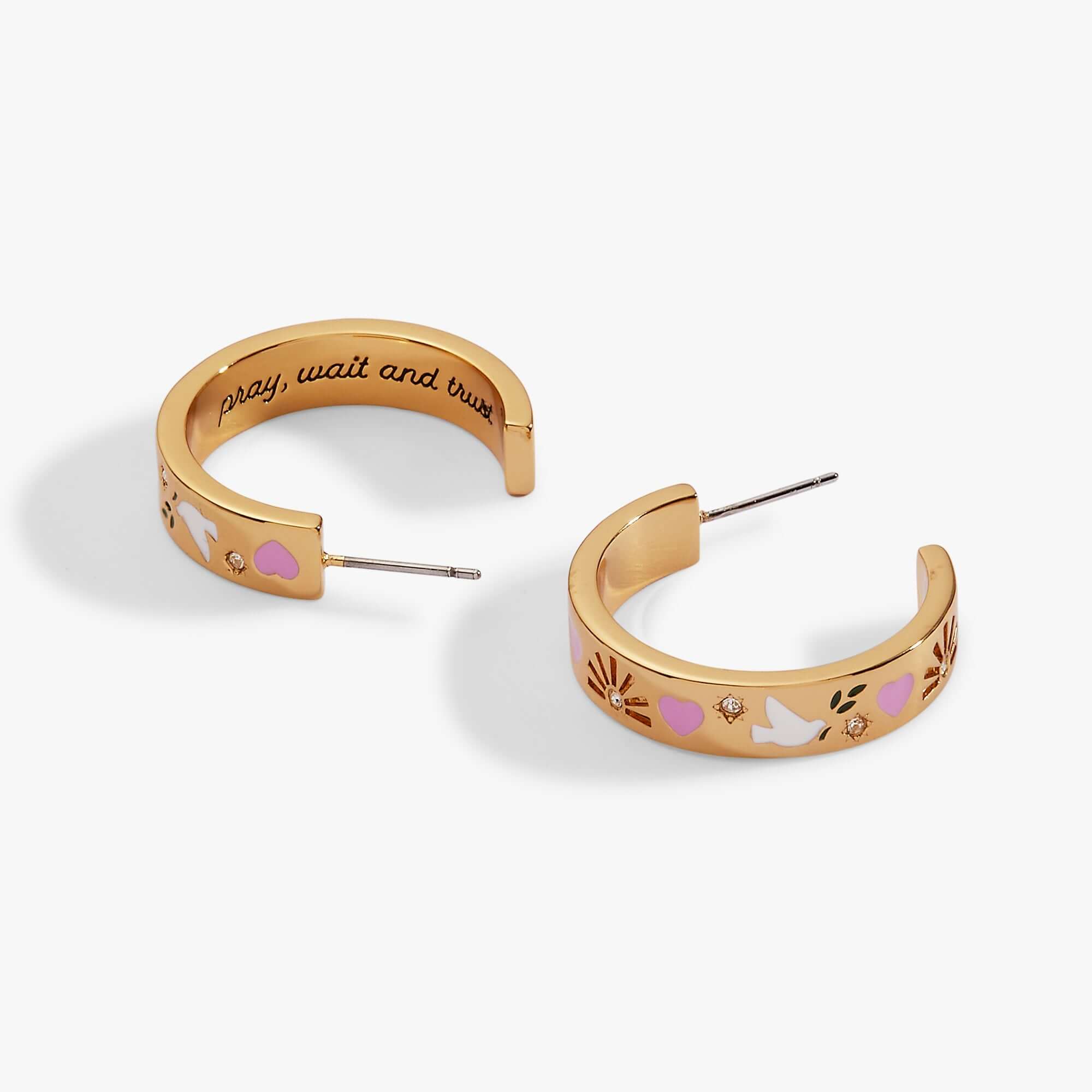 'Pray, Wait and Trust' Hoop Earrings, Earrings, $ 34.00, A Moment Of Now™