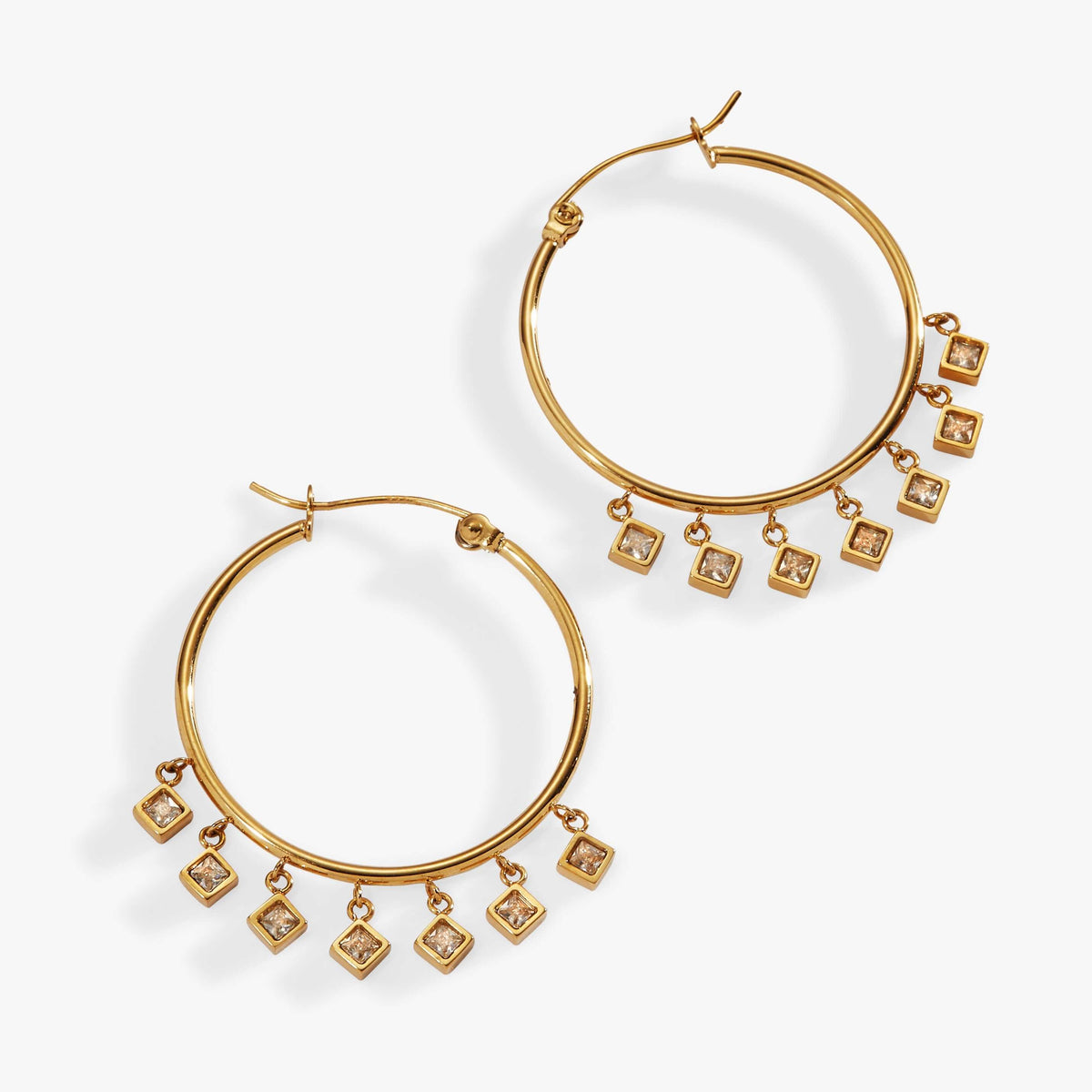 Princess Cut Crystal Hoop Earrings, Earrings, $ 28.90, A Moment Of Now™