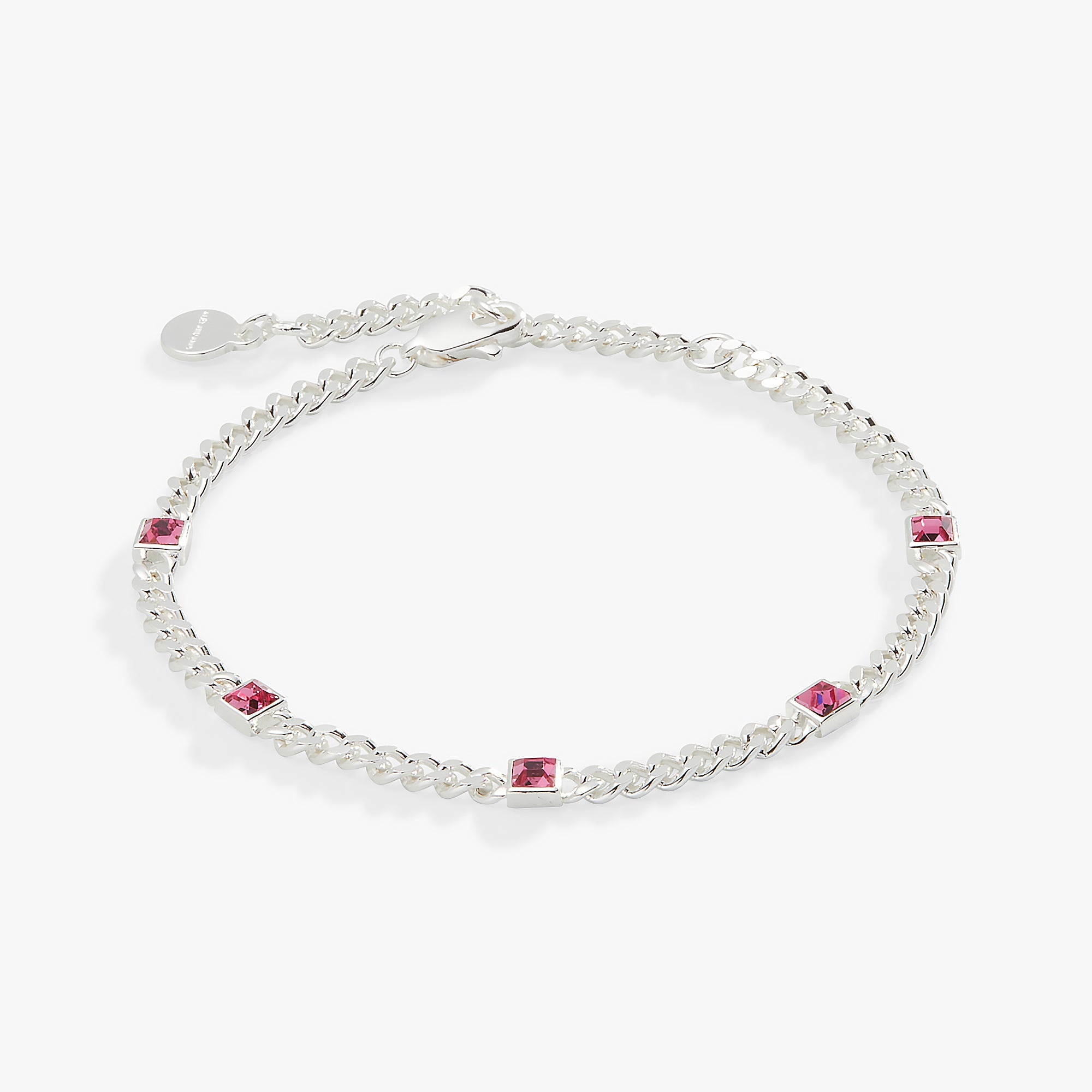 October Birthstone Rose Curb Chain Bracelet, Bracelets, $ 28.00, A Moment Of Now™