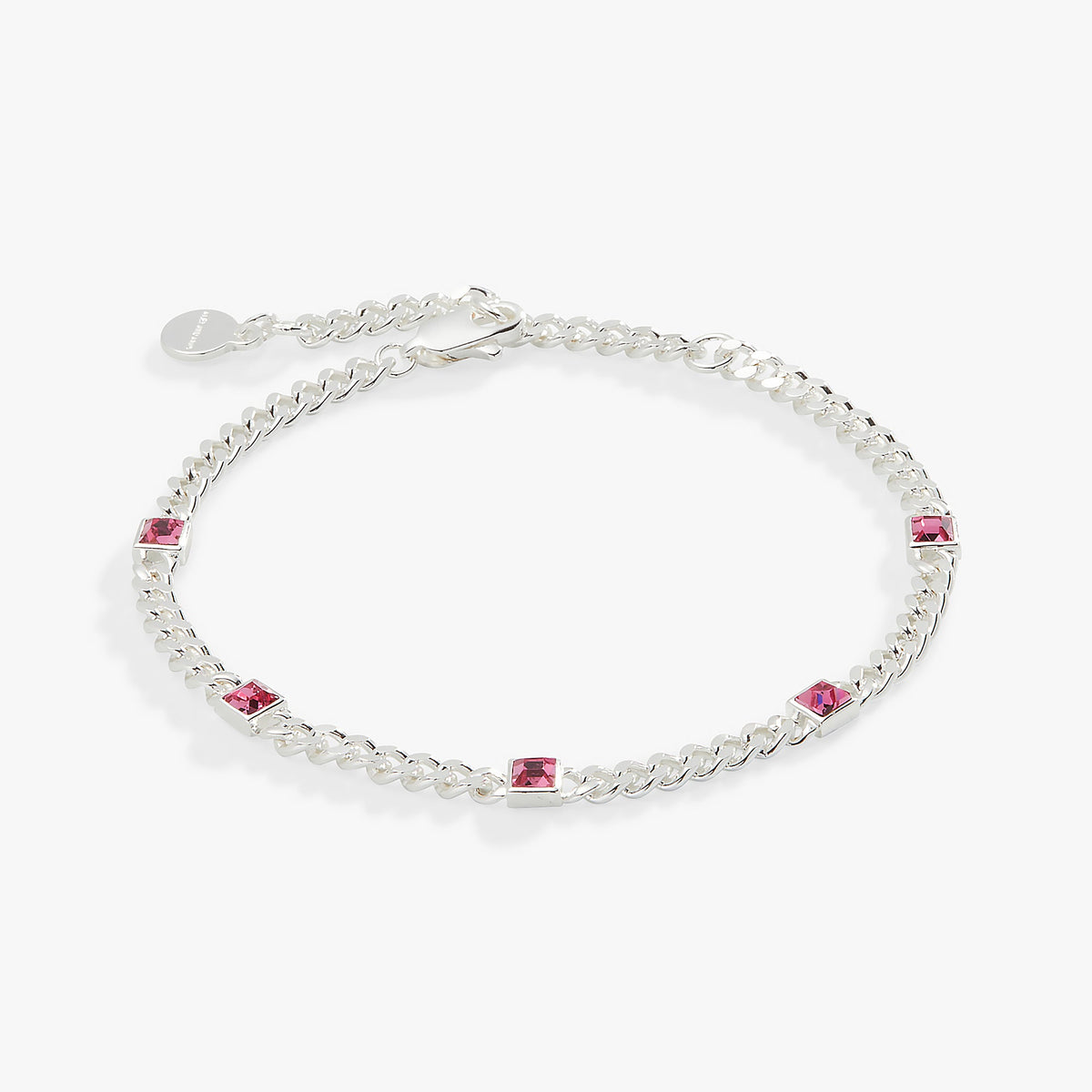 October Birthstone Rose Curb Chain Bracelet, Bracelets, $ 28.00, A Moment Of Now™