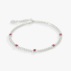 October Birthstone Rose Curb Chain Bracelet, Bracelets, $ 28.00, A Moment Of Now™