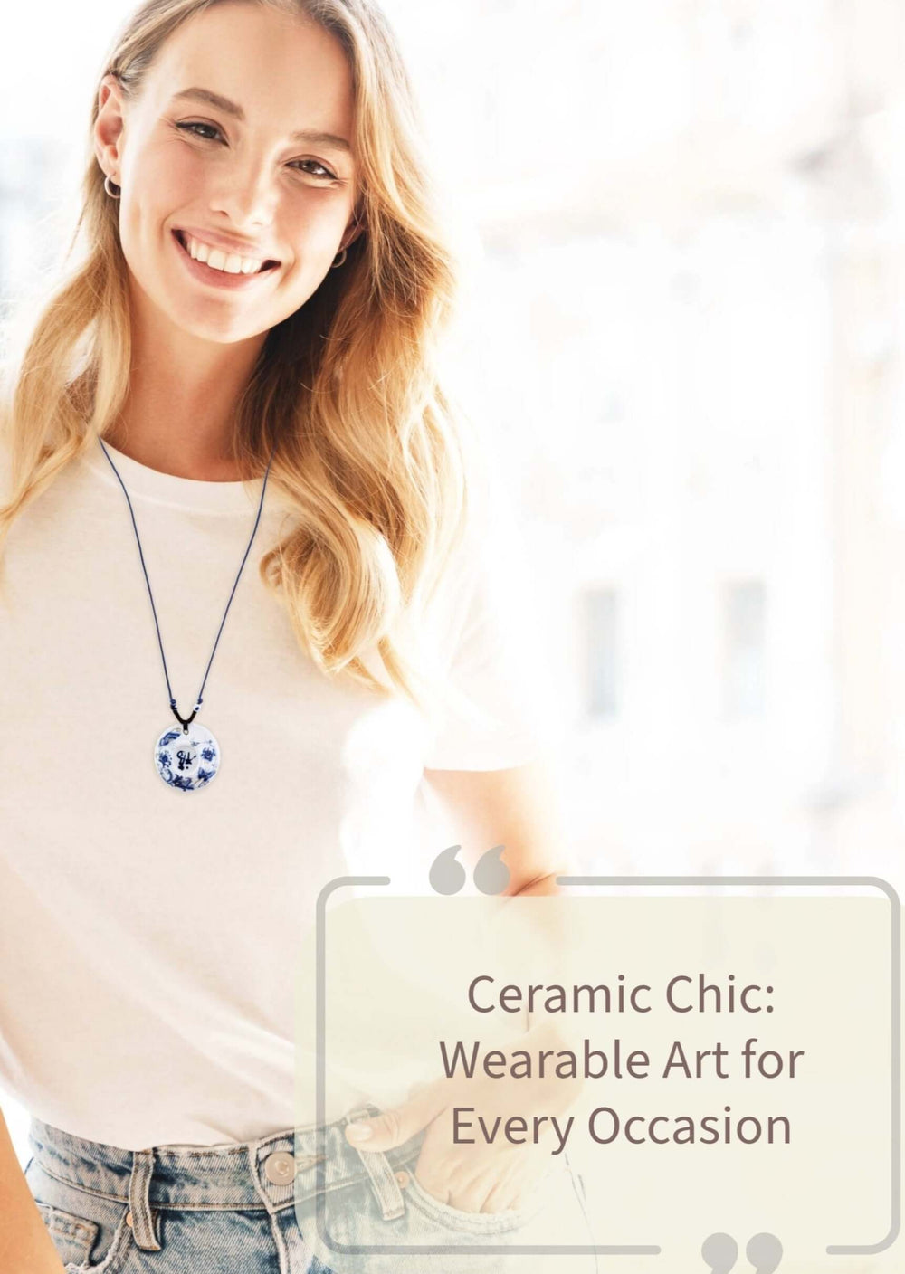 Unique Handmade Ceramic Floral Pendant Necklace, Necklaces, $ 15.99, A Moment Of Now™