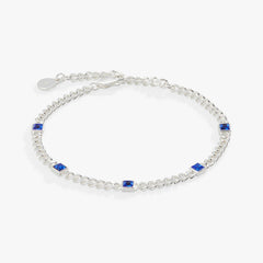 September Birthstone Sapphire Curb Chain Bracelet, Bracelets, $ 28.00, A Moment Of Now™