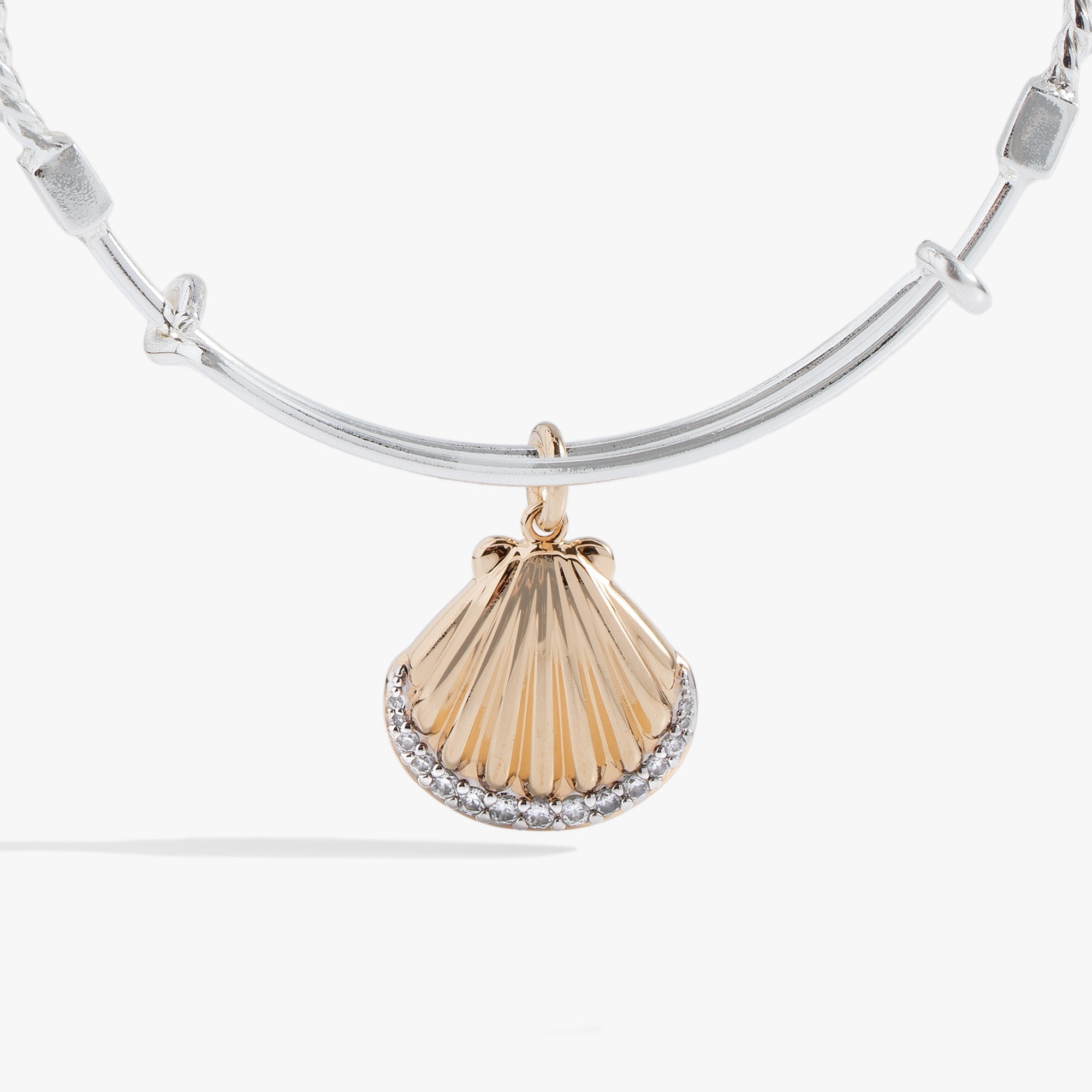 Textured Scallop Seashell Charm Bangle, Bracelets, $ 38.00, A Moment Of Now™