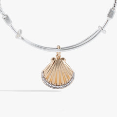 Textured Scallop Seashell Charm Bangle, Bracelets, $ 38.00, A Moment Of Now™