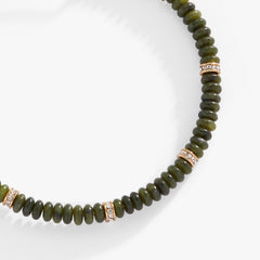Green Semi-Precious Rondelle Beaded Bangle, Bracelets, $ 16.90, A Moment Of Now™