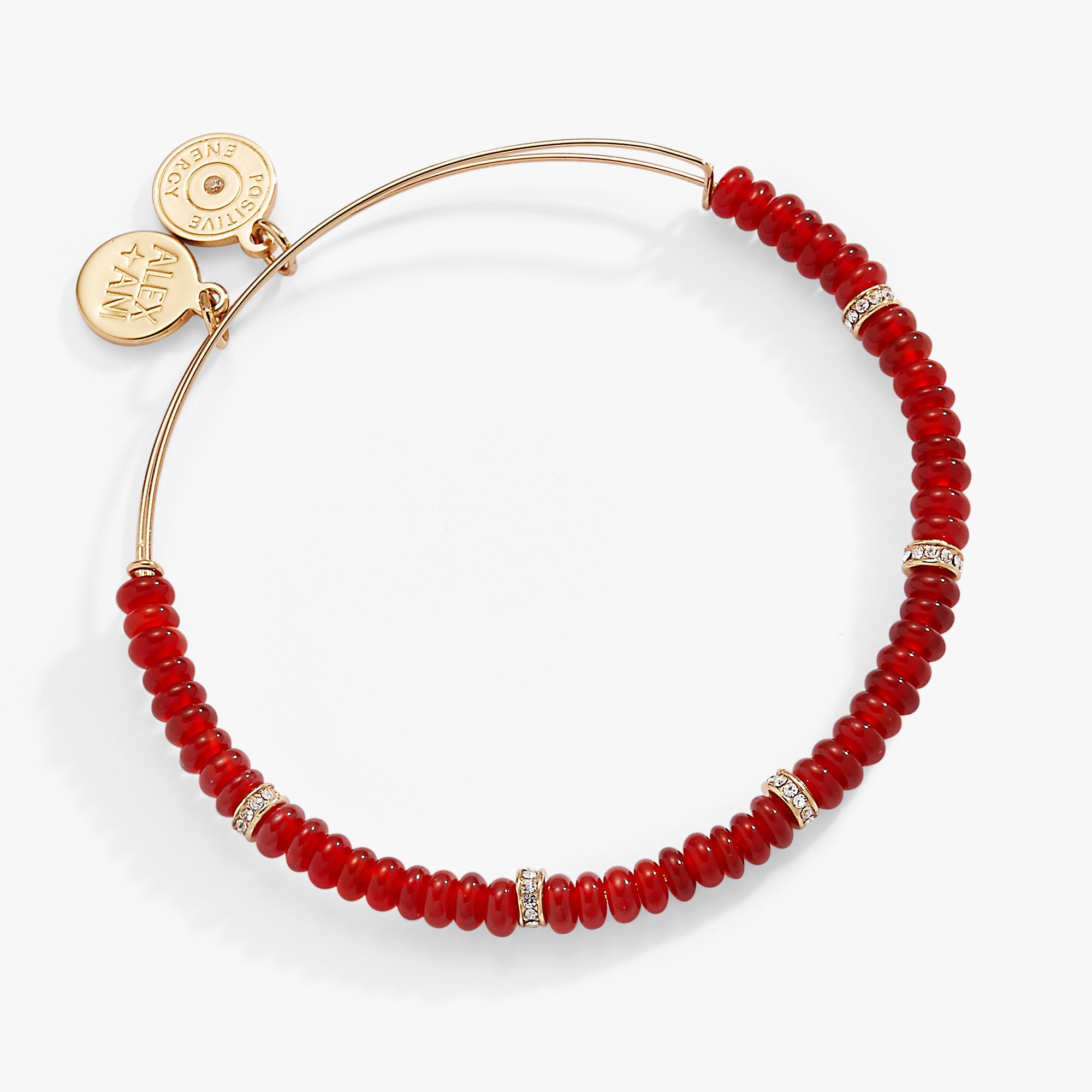 Red Semi-Precious Rondelle Beaded Bangle, Bracelets, $ 16.90, A Moment Of Now™