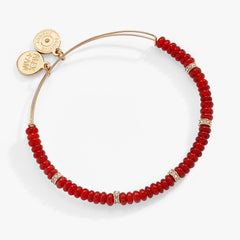 Red Semi-Precious Rondelle Beaded Bangle, Bracelets, $ 16.90, A Moment Of Now™