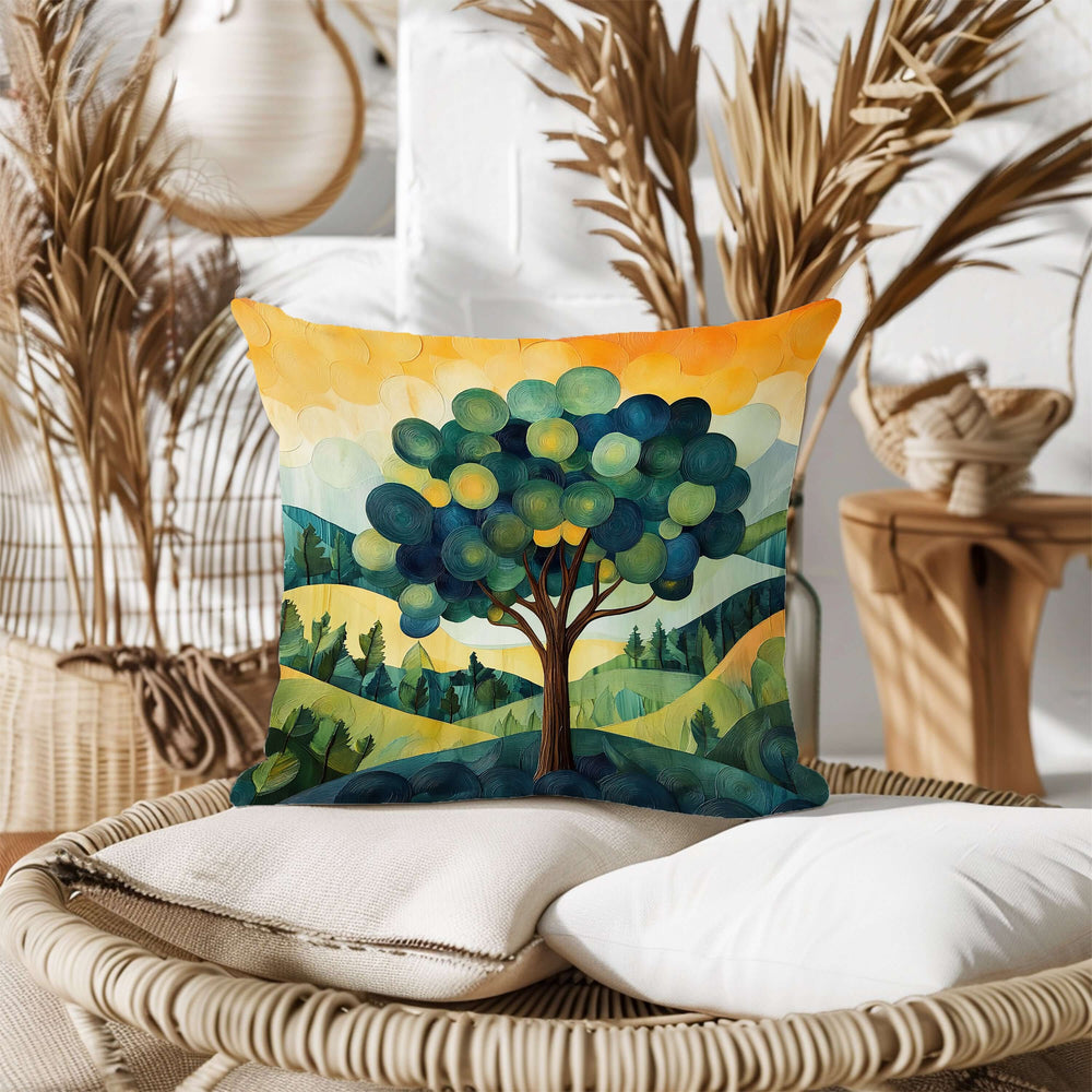 Serene Forest Tree Throw Pillow – Nature's Calm Accent, Throw Pillows, $ 59.00, A Moment Of Now™