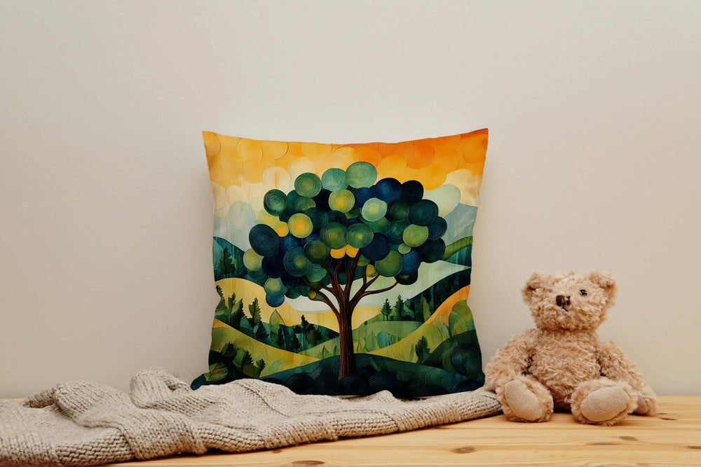 Serene Forest Tree Throw Pillow – Nature's Calm Accent, Throw Pillows, $ 59.00, A Moment Of Now™