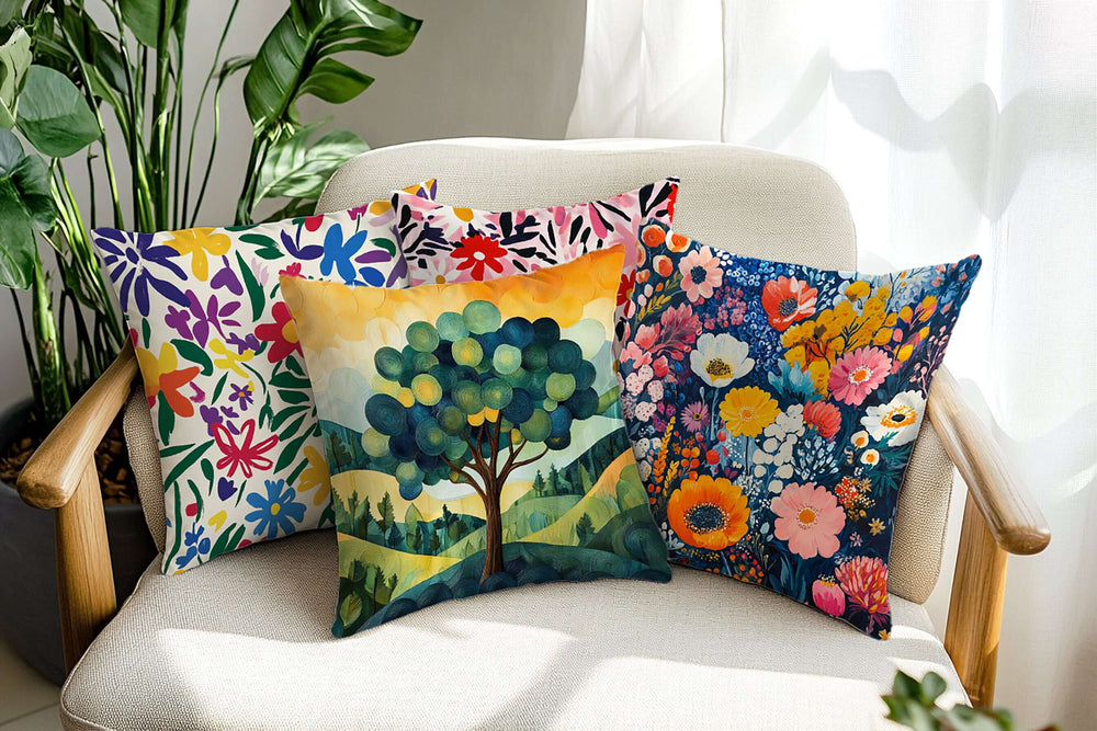 Serene Forest Tree Throw Pillow – Nature's Calm Accent, Throw Pillows, $ 59.00, A Moment Of Now™