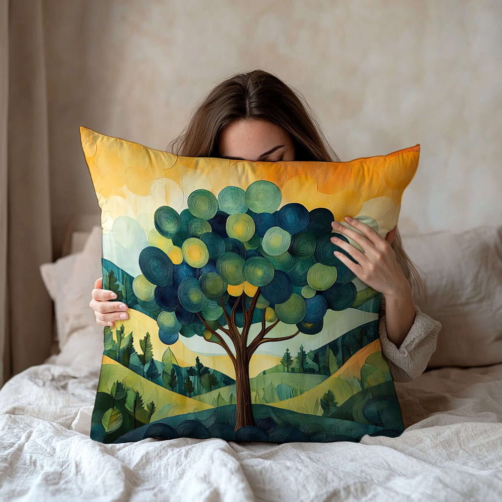 Serene Forest Tree Throw Pillow – Nature's Calm Accent, Throw Pillows, $ 59.00, A Moment Of Now™