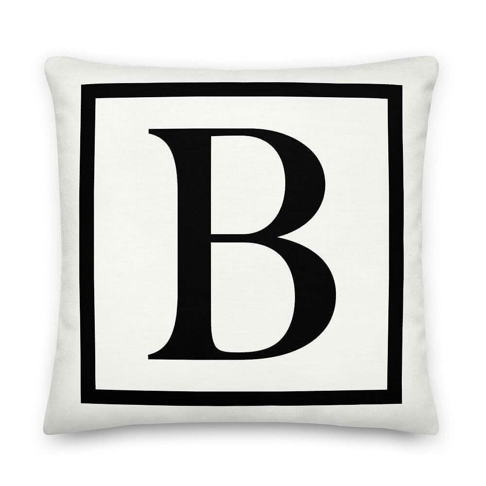 Letter B border monogram throw pillow