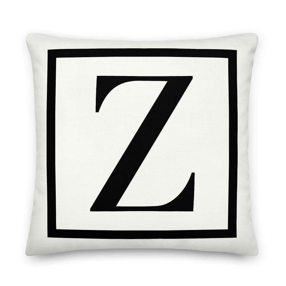 Letter Z border monogram throw pillow