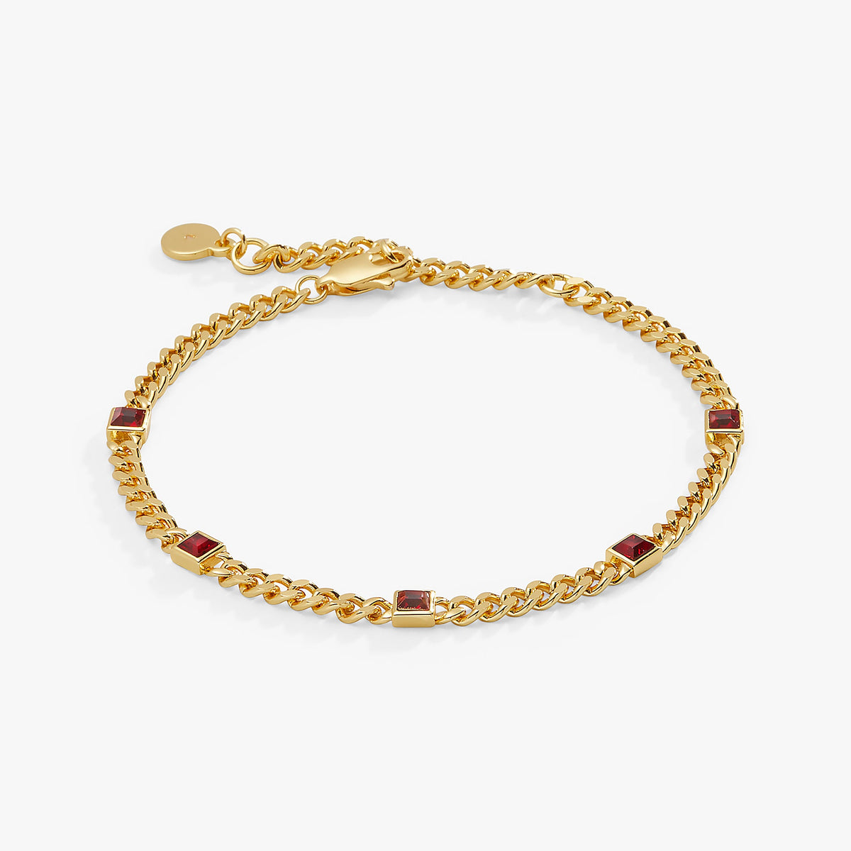 January Birthstone Scarlet Curb Chain Bracelet, Bracelets, $ 28.00, A Moment Of Now™