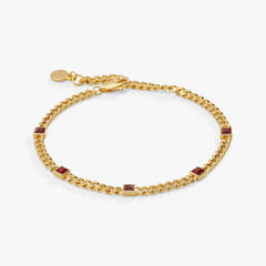 January Birthstone Scarlet Curb Chain Bracelet, Bracelets, $ 28.00, A Moment Of Now™
