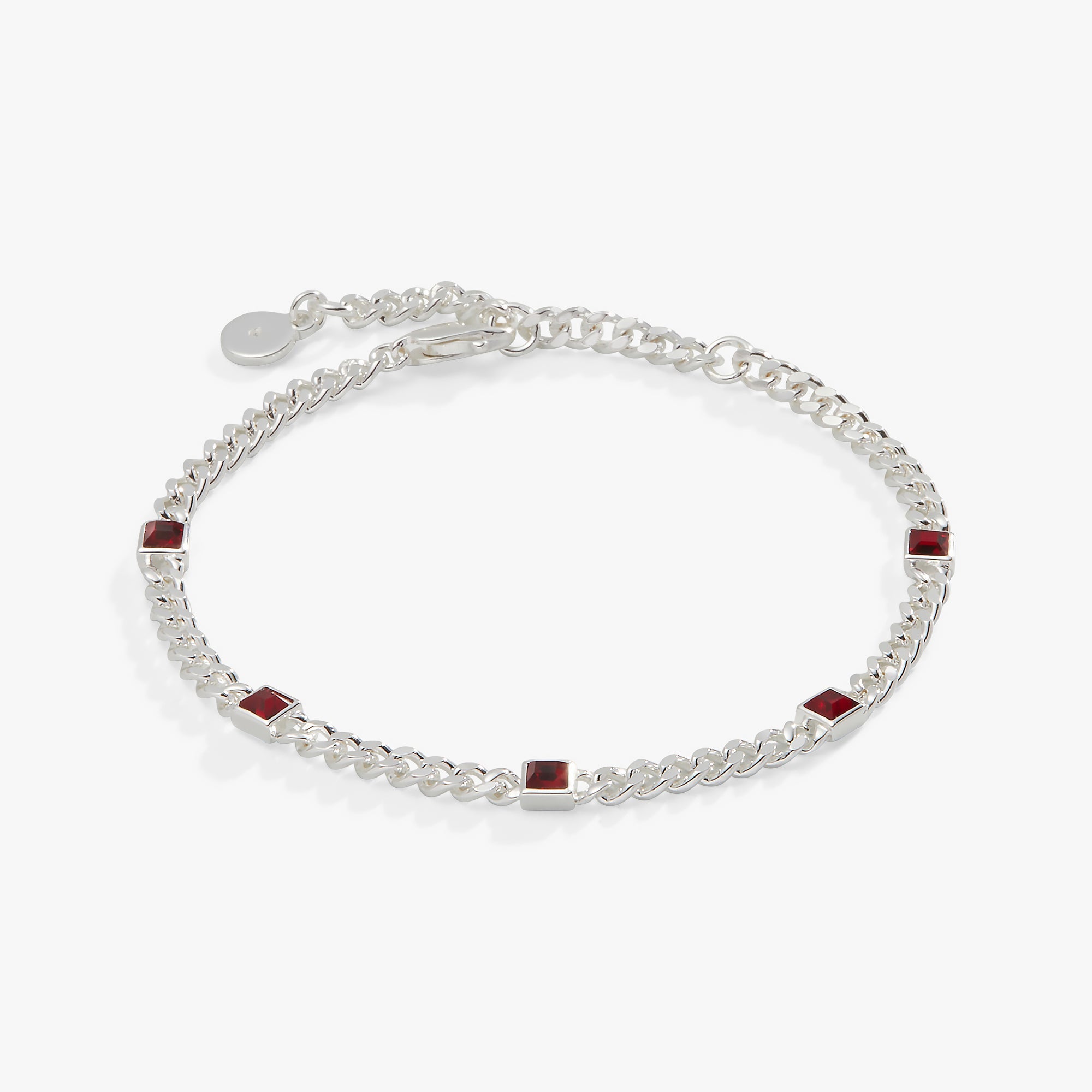 January Birthstone Scarlet Curb Chain Bracelet, Bracelets, $ 28.00, A Moment Of Now™