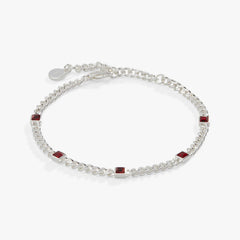 January Birthstone Scarlet Curb Chain Bracelet, Bracelets, $ 28.00, A Moment Of Now™