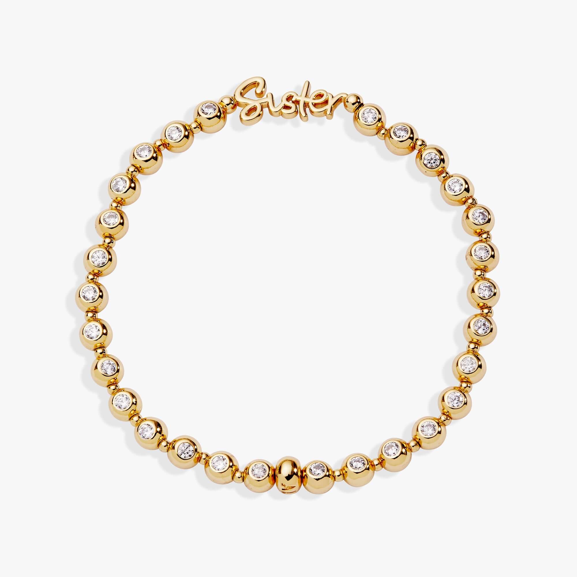 Sister Elongated Crystal Stretch Bracelet, Bracelets, $ 44.00, A Moment Of Now™