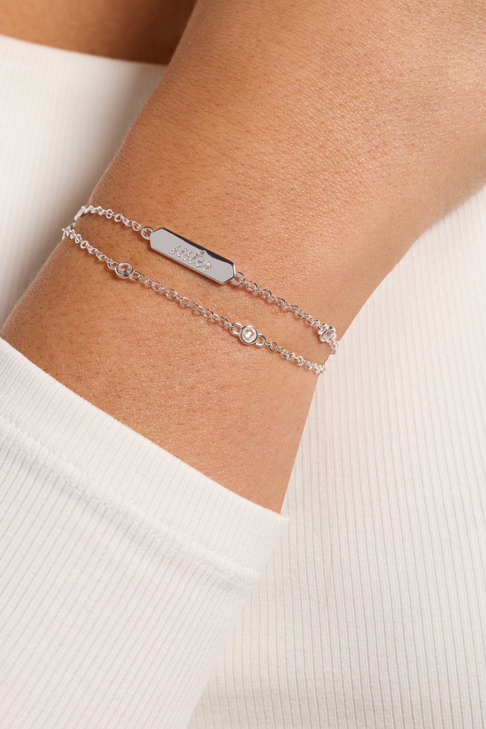 Sister Infinity Chain Double Strand Bracelet, Bracelets, $ 38.00, A Moment Of Now™