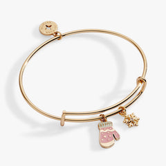 Winter Wonderland Mitten and Snowflake Charm Bangle, Bracelets, $ 34.00, A Moment Of Now™