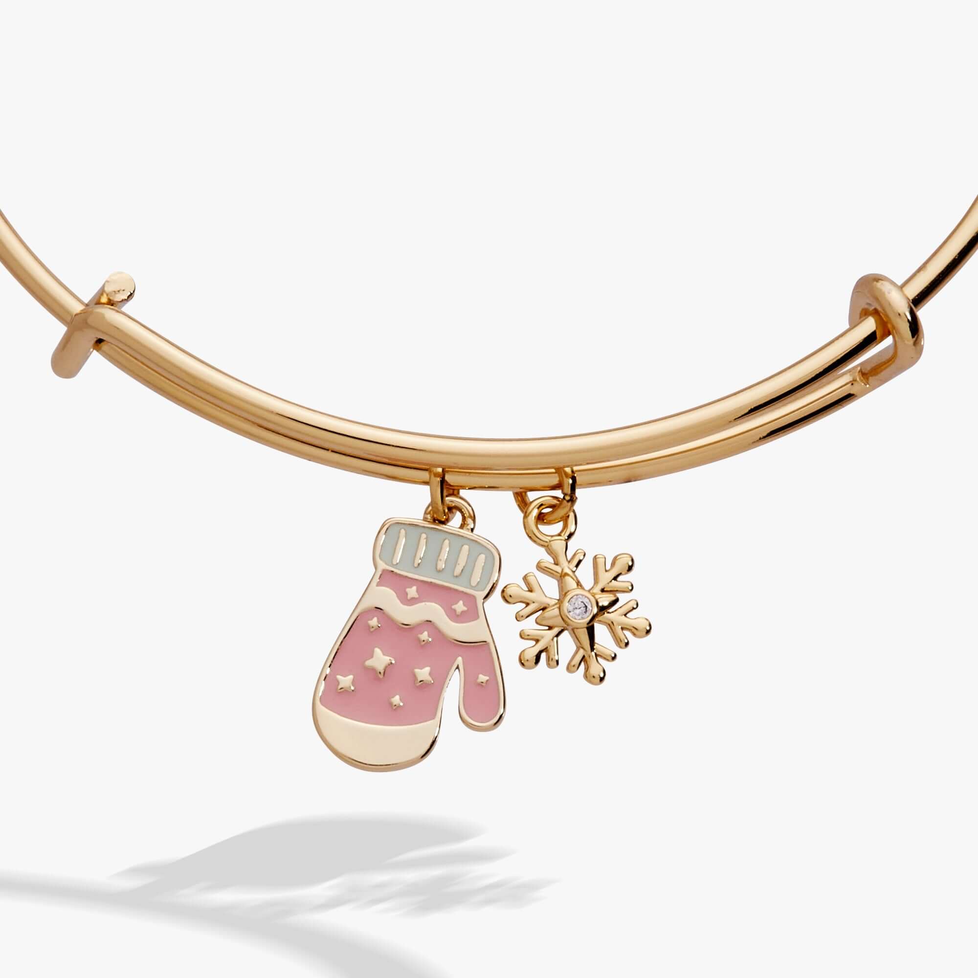 Winter Wonderland Mitten and Snowflake Charm Bangle, Bracelets, $ 34.00, A Moment Of Now™