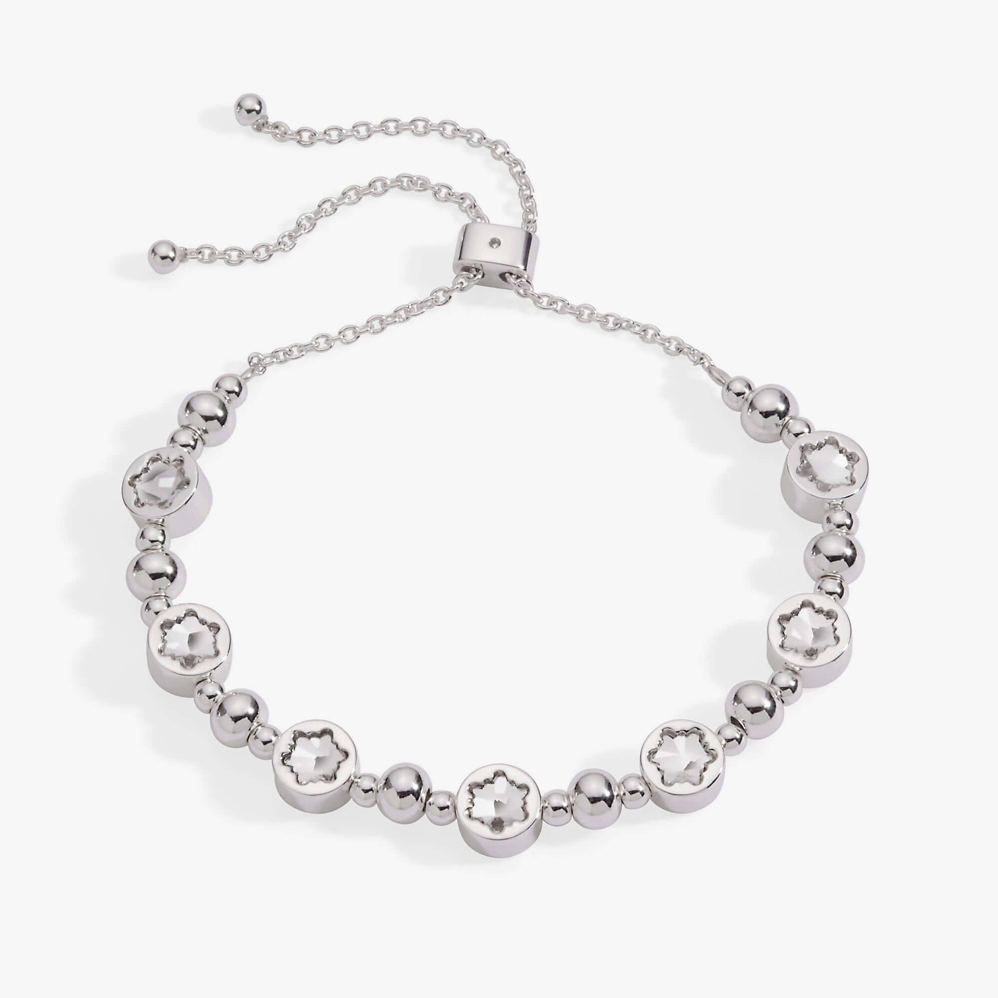 Crystal Snowflake Beaded Bolo Bracelet, Bracelets, $ 44.00, A Moment Of Now™