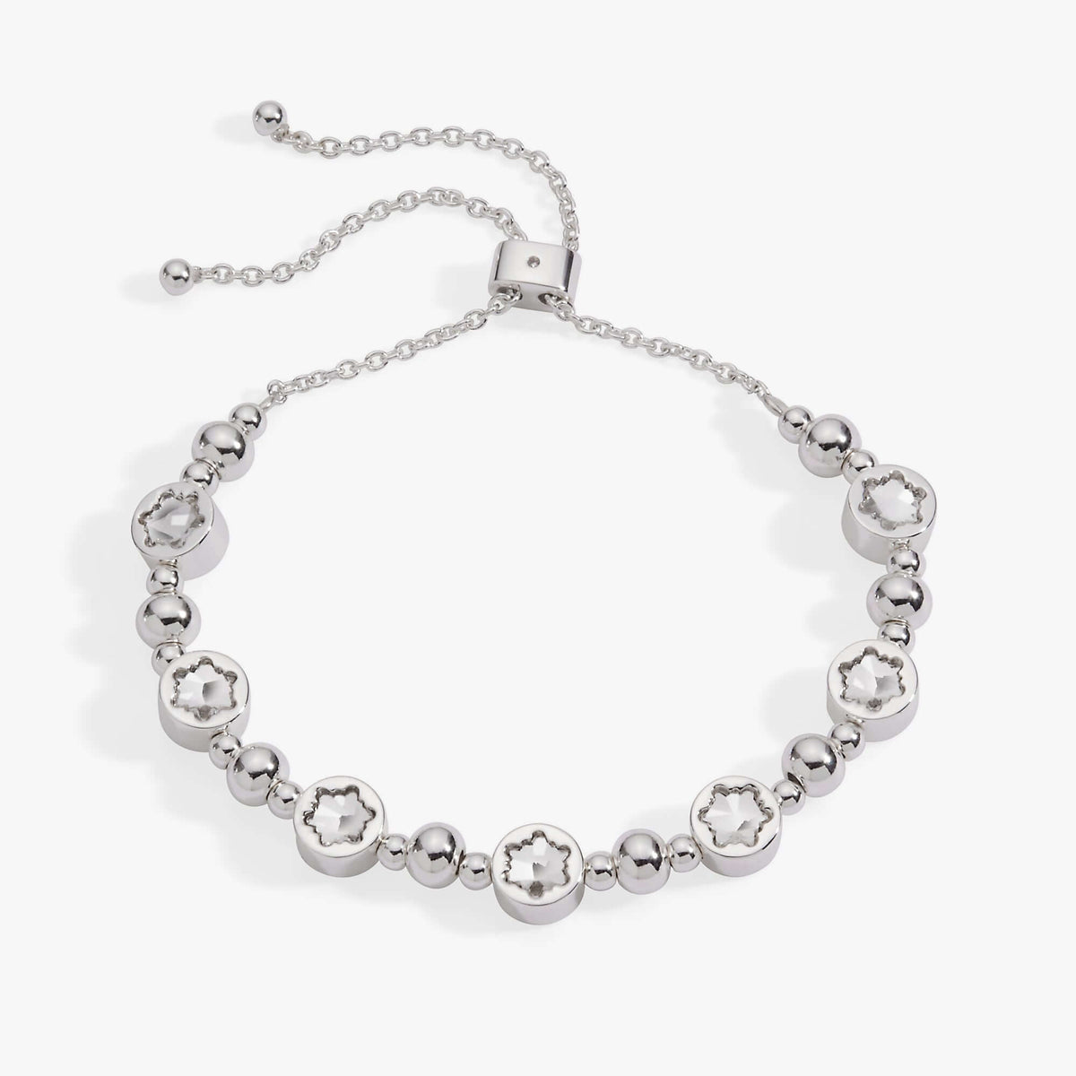 Crystal Snowflake Beaded Bolo Bracelet, Bracelets, $ 44.00, A Moment Of Now™