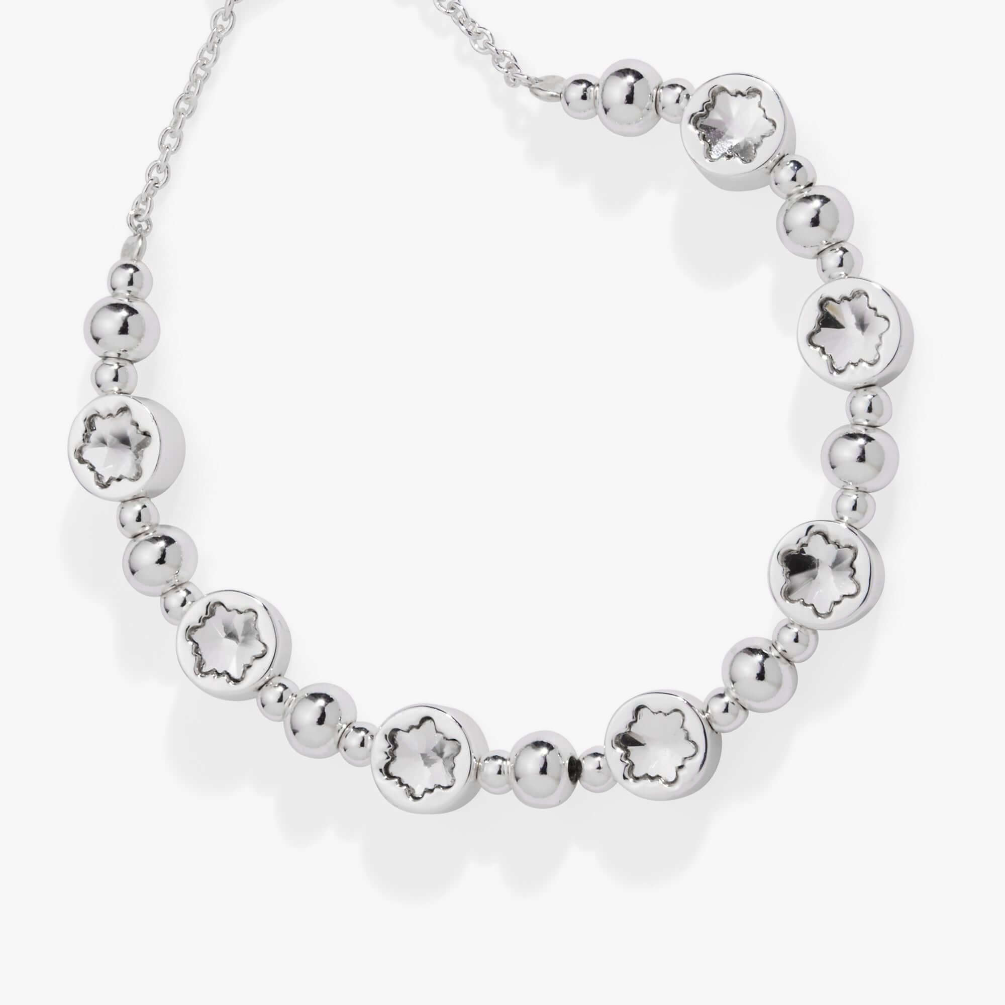 Crystal Snowflake Beaded Bolo Bracelet, Bracelets, $ 44.00, A Moment Of Now™