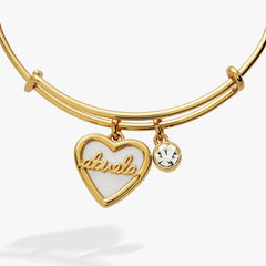 Abuela Mother of Pearl Heart Charm Bangle, Bracelets, $ 34.00, A Moment Of Now™