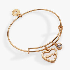 Mamá Mother of Pearl Heart Charm Bangle, Bracelets, $ 34.00, A Moment Of Now™