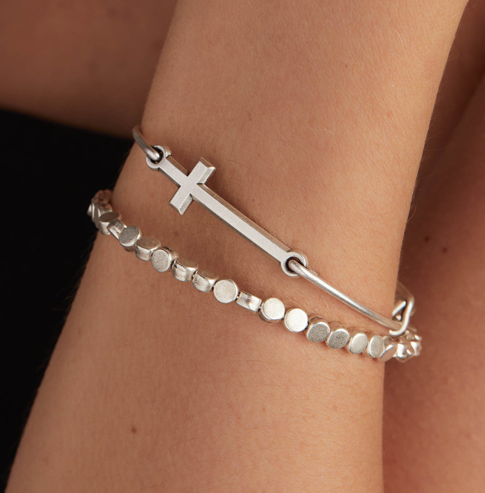 Spiritual Armor Cross Inline Charm Bangle, Bracelets, $ 34.00, A Moment Of Now™