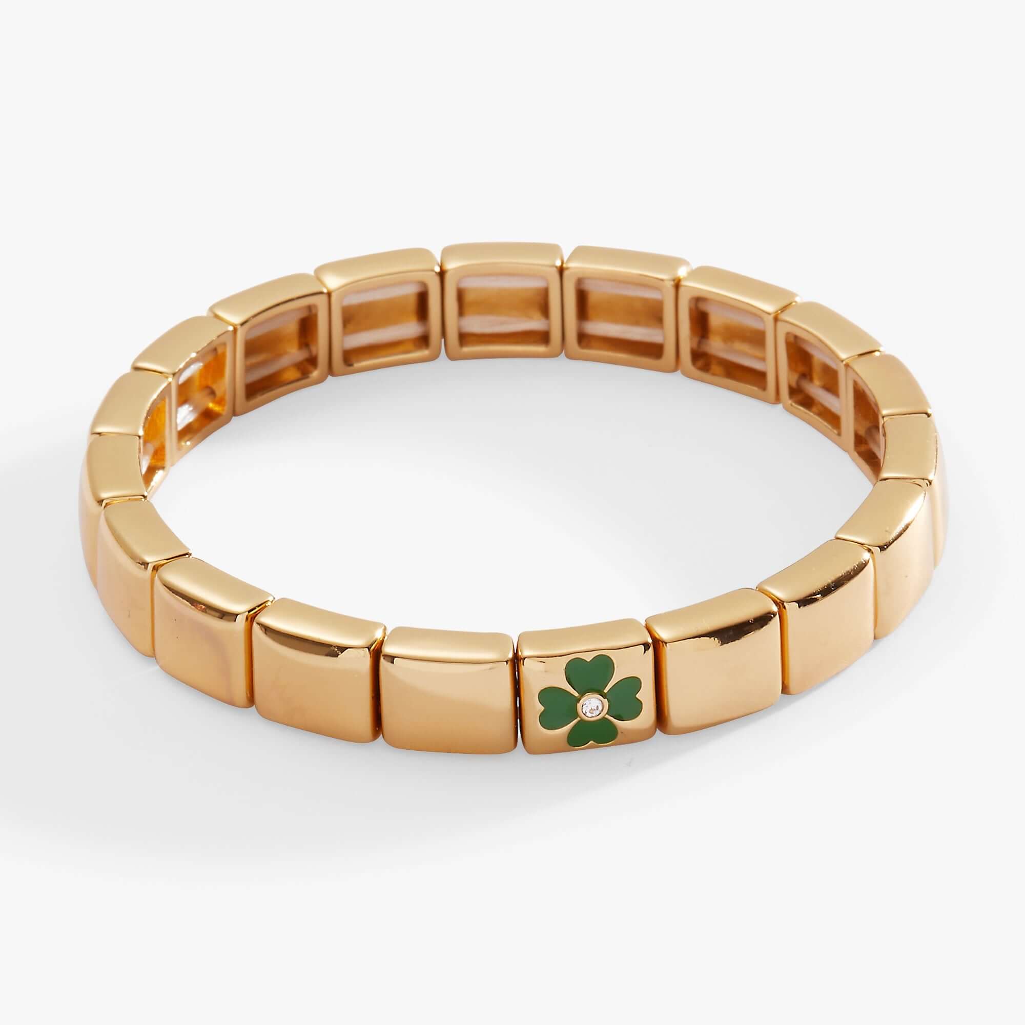 Lucky Four-Leaf Clover Stretch Bracelet, Bracelets, $ 44.00, A Moment Of Now™