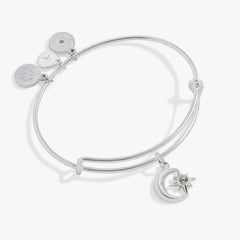 Star and Moon Charm Bangle, Bracelets, $ 28.00, A Moment Of Now™