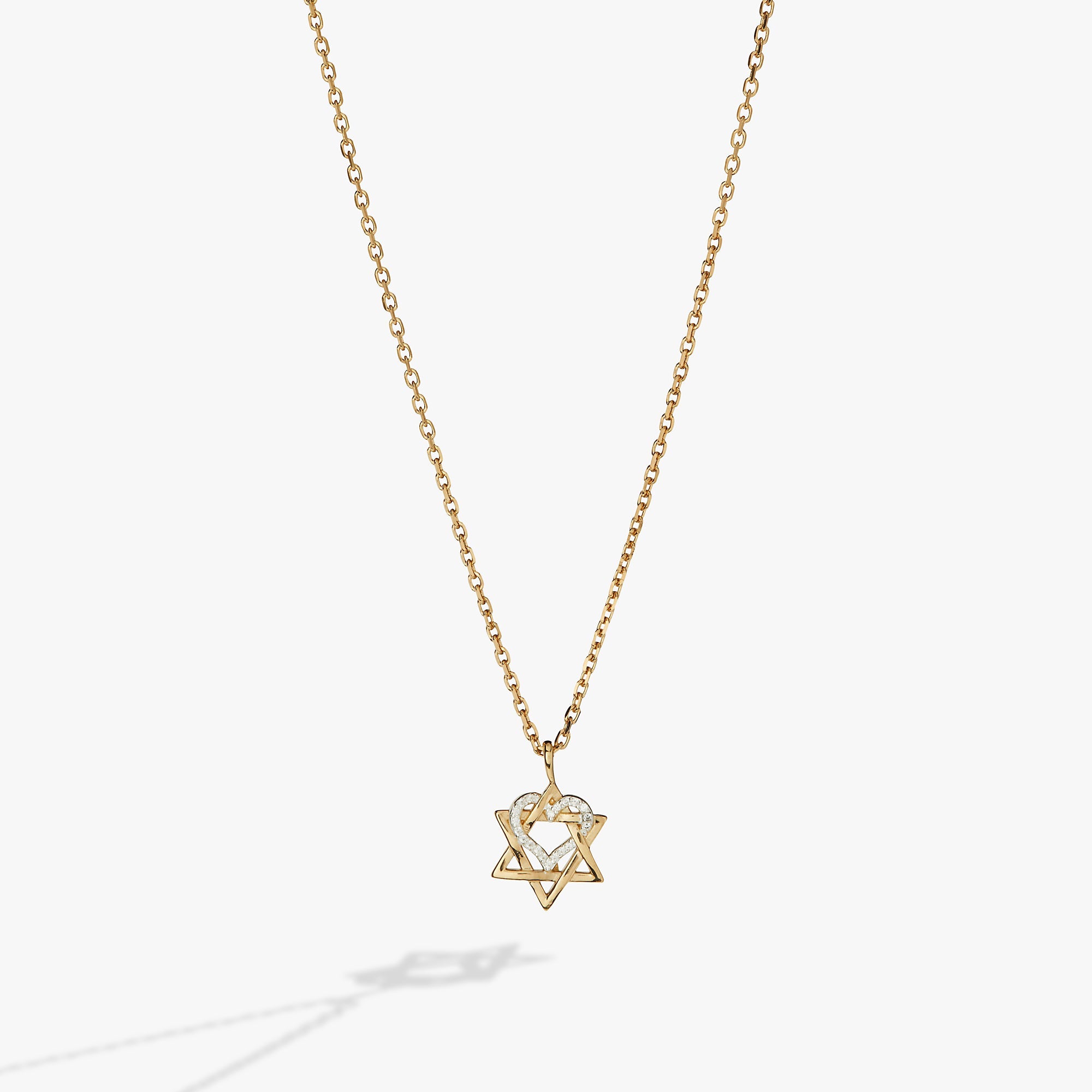 Star of David Heart Necklace, 14kt Gold Plated, Necklaces, $ 98.00, A Moment Of Now™