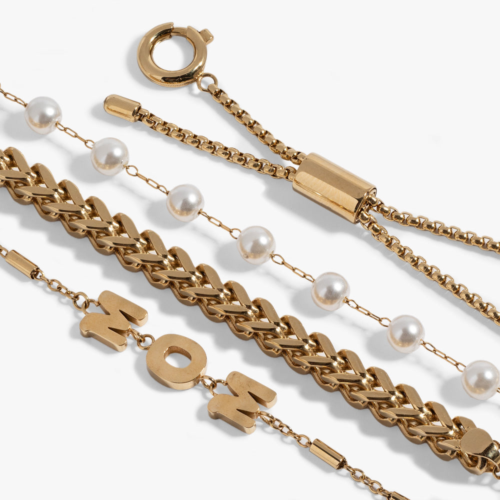 Mom Pearl Stranded™ Bracelet Set, Bracelets, $ 27.90, A Moment Of Now™